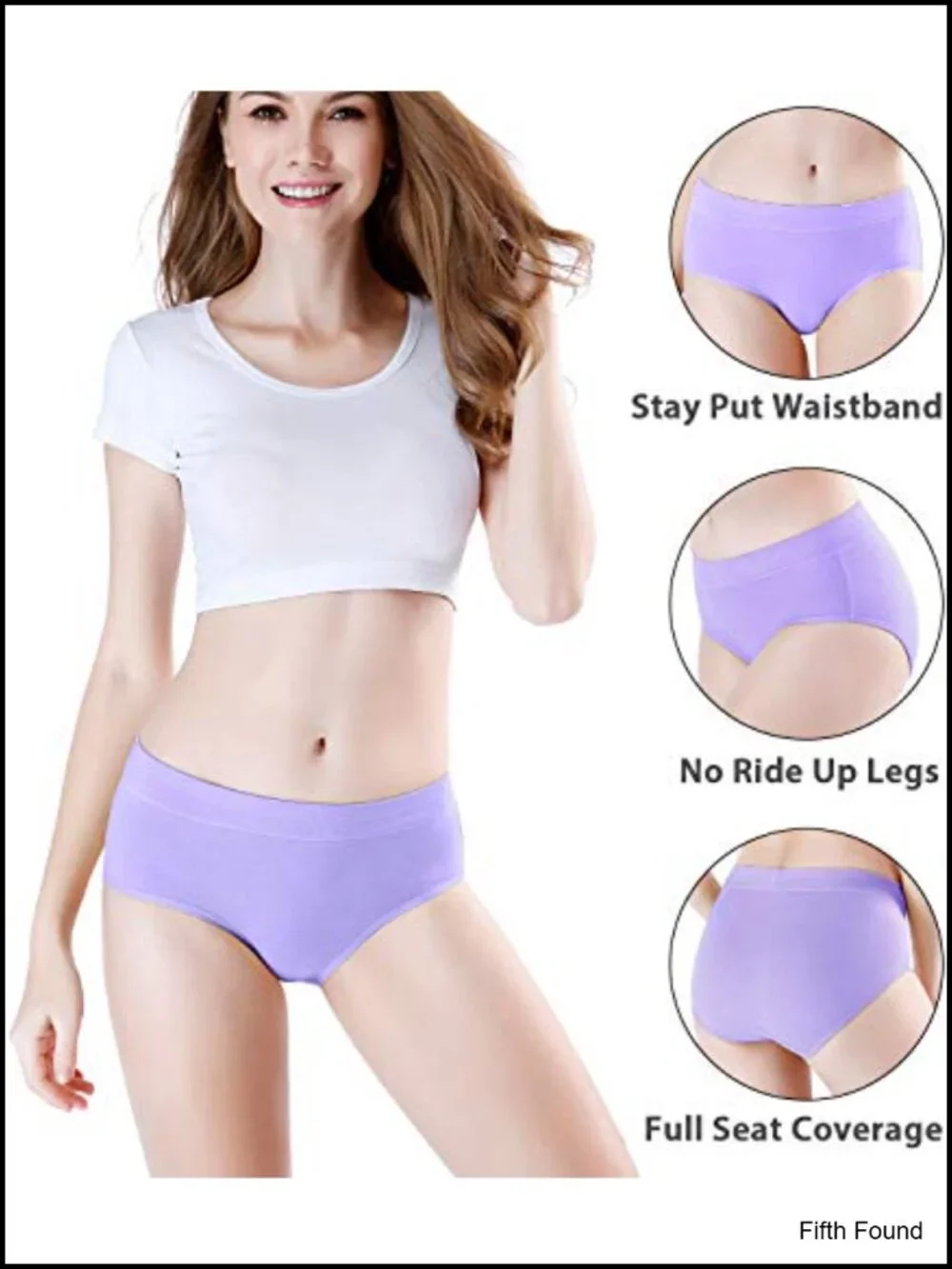 Cotton Mid Waisted Full Coverage Briefs 4 Pack